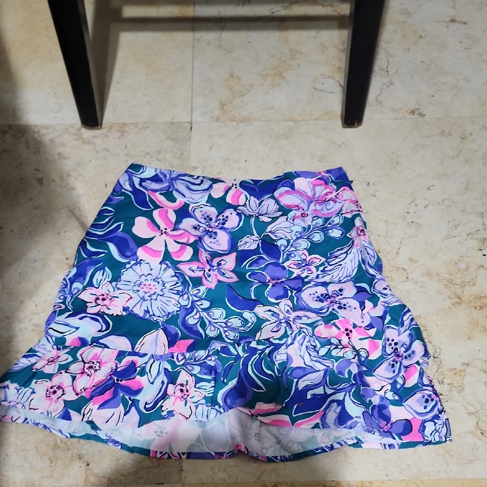 Lilly Pulitzer Floral Skirt in Blue and Pink